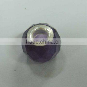 Nature Stone Amethyst Roundel Beads Faceted With Silver Jewelry Beads