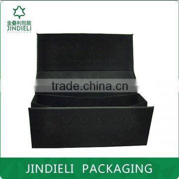 black folded leather paper packaging gift box