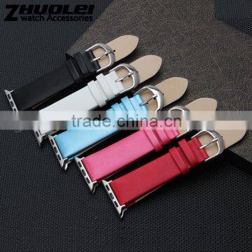 Wholsale 5 Color Calf Leather Watch Strap Adapter for 38mm 42mm Iwatch Strap For Apple Watch Band
