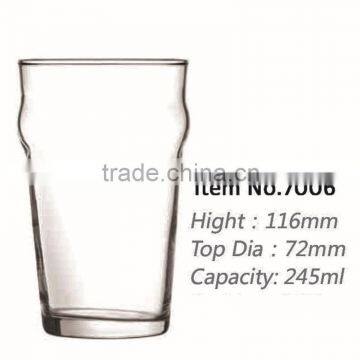 2015 machine made in stock wave shaped beer drinking tumbler glass