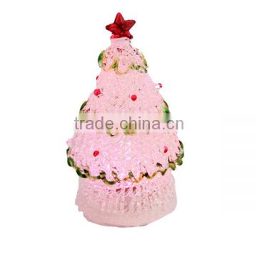 pink drawbench lighted glass christmas tree