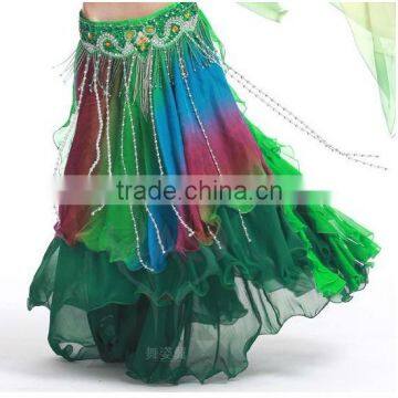 Graceful and Flying Layered Pleated Skirt Dress for Belly Dance performance