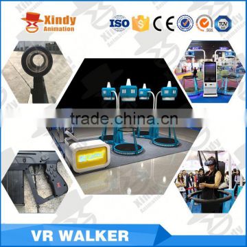 Funny Multiplayer virtual reality walking and shooting VR treadmill simulator