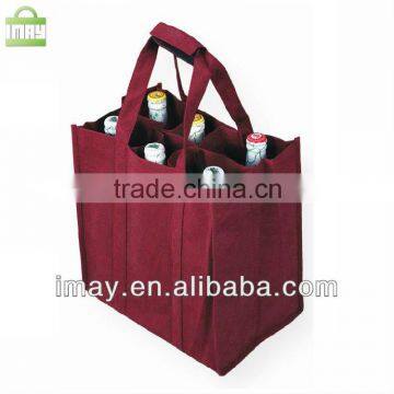 Wholesales 6 bottles non woven wine tote bag