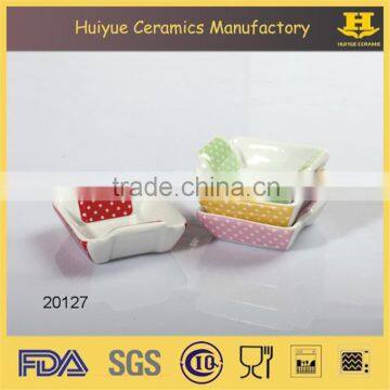 Ceramic Cremes Dish With Printing 20324