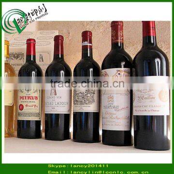Wholesale Paper Adhesive Wine labels, private standard wine labels, wine bottle sticky label