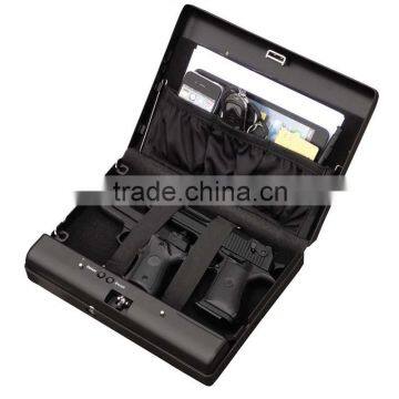 Wholesale- MS500 Micro Vault Biometric Fingerprint Handgun Pistol Small Car Security Storage Steel Safe Box / Gun Vault photo-5
