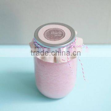 New style high quality glass mason jar with metal lids for wax candle