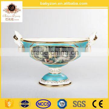 2016 popular OEM European decorative charming anyique 18"ceramic porcelian food bowl