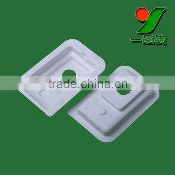 Customized White Bagasse Pulp Packaging Boxes / Biodegradable Fiber Molded Black Box Packaging photo-2