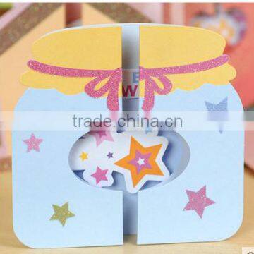 coloful bottle shape foldable thanksgiving card/birthday card/greeting card