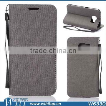 Woven Design Cellphone Case for S6,China Supplier for S6 Flip Leather Case