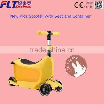 2016 fashionable 3 in 1 kids scooter with 2 front wheels for push