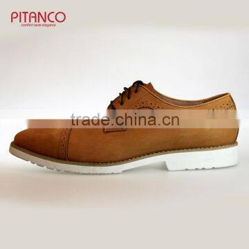 Taupe swede leather White sole mens casual leather shoes