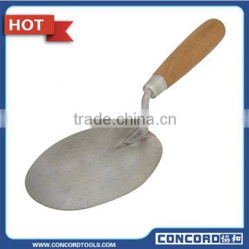 Bricklaying Trowel with wooden handle, carbon steel blade