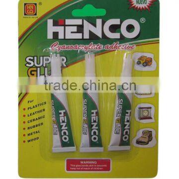 HC-3 Henco Daily DIY Use Super Glue, 502 Super Fast Glue, Cyanoacrylate Adhesive in Tube Packing