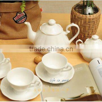 creamy white body hign quality microwavable fne bone china porcelain ceramic tea coffee set gift