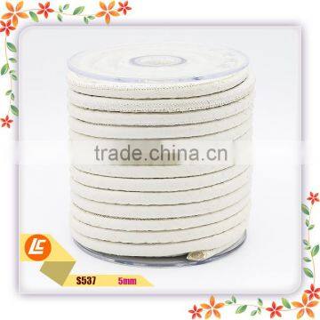 luxury white snake skin round leather cord 4mm 5mm 6mm