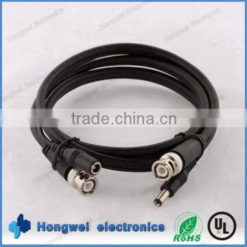 RoHs Compliant DC Plug Male and Femal to RG59 BNC Coaxial Cable Harness Length Costomized