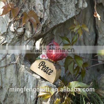 Home Garden Decoration Polyresin Bird Timber Craft photo-1