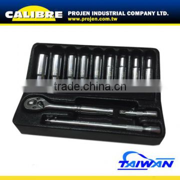 CALIBRE 13PC 1/4"Dr Deep Socket Set with Magnetic Tray