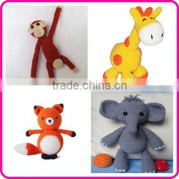 Wholesale handmade crochet toys animal monky ,owls ,giraffe,elephant