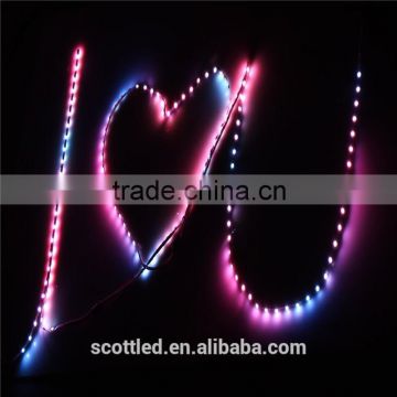 2016 new product 48LEDs per meter 5050 rgb bendable s shape full color flexible LED strip