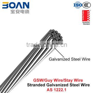 GSW, Galvanized Steel Wire, Guy Wire, Stay Wire, Zinc Steel Wire (AS 1222.1)