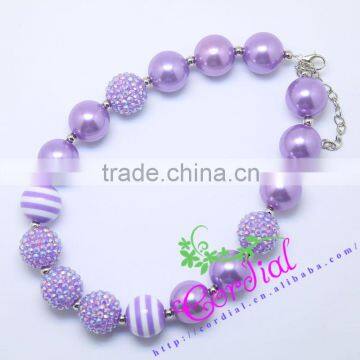 New Arrival Fashionable Kids Costume Jewelry Teen Necklaces Jewelry,Purple Pearl Beaded Necklace