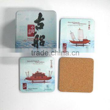 Custom print logo manufacture in guangzhou custom tea dinner sets coaster set