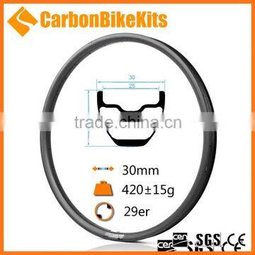 CarbonBikeKits Light weight 29er 30mm wide 25mm deep mtb tubeless rims S-XC29-30