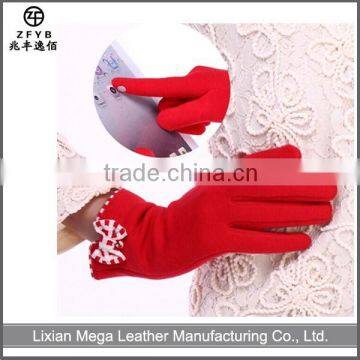 Women fashion Custom warm Laminated Fleece Gloves