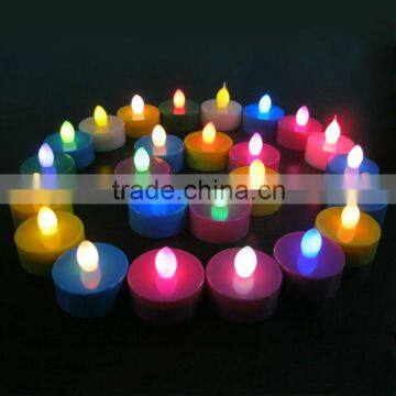 multicolor CR2032 button battery operated plastic LED tealights