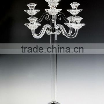 Crystal Candleholder for wedding decoration with three heads in china