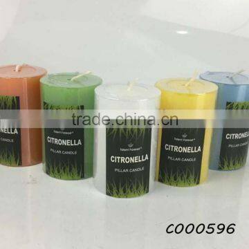 Round shaped scented and solid-colored with flat top pillar candle aromatic candles.