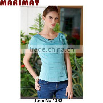 OME high quality shirts from turkey, hot sale summer wear pleated turkish shirts for women