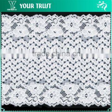 Width 13.5 Centimeter White Stretch Tape Trim Spandex Jacquard Elastic Lace