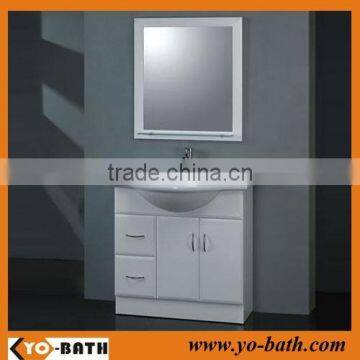 MDF high gloss bathroom furniture with ceramic basin