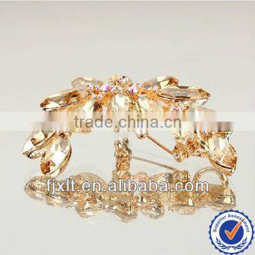 2014 Wholesale European Style Champagne Crystal Luxury Brooch