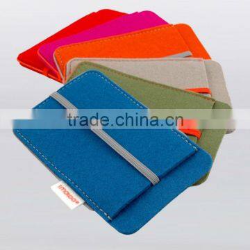 Polyester felt laptop sleeve tablet sleeve mobile pouch with elastic band