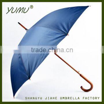 23" Straight Umbrella with Wooden Handle, Rain Umbrella