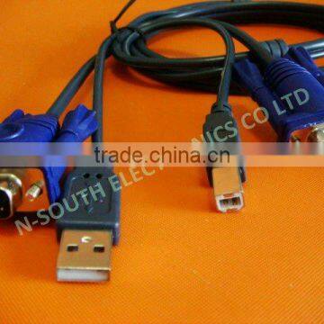 USB kvm cable VGA hd15+ usb AM to VGA HD15 usb BM for kvm switcher                        
                                                Quality Choice