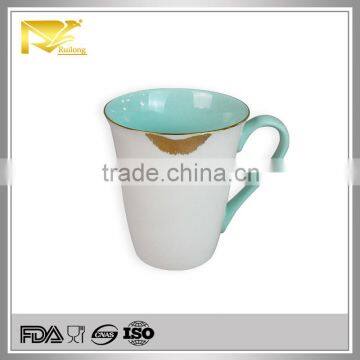 gold rim unique wholesale ceramic lip mug, mug cup, the cup