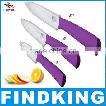 FINDKING 2014 Hot High Quality Flower Painted Zirconia Ceramic Kitchen Knife Set fruit Kit 3" 4" 5'' inch+Covers