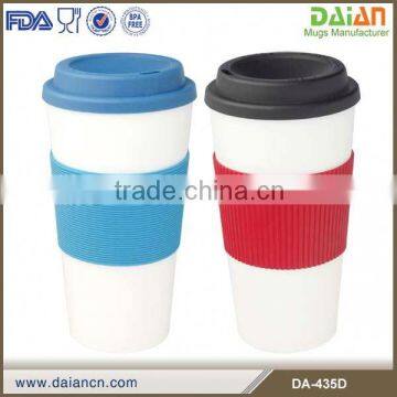 BPA free plastic starbucks tumbler malaysia with lid and silicon sleeve                        
                                                Quality Choice