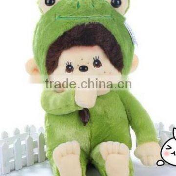 Green frog monchhichi plush doll