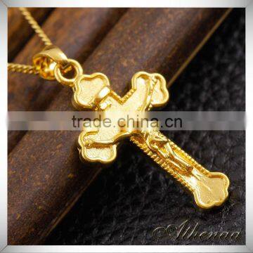 18k Gold Plated Delicate Jesus Cross Pendant Essential Oil Jewelry photo-3