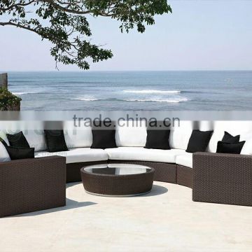 Round shape sectional rattan sofa