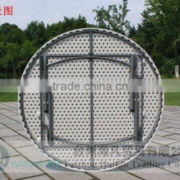 Durable PE 2 Meter White Upscale Round Wedding Table/stainless Steel Bracket Modern Round Marriage Table With Removable Legs photo-2