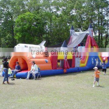 2012 funny kids outdoor inflatable rocket obstacle course